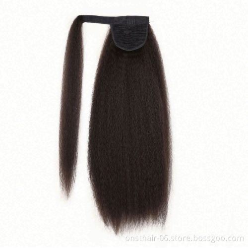 MYZYR Long Straight P onytail Clip In Hair Tail False Hair With Hairpins Women 22Inch Synthetic P ony Tail Hair Extension